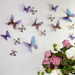 Butterflies kék 3D hatású 18 darabos falmatrica szett - Ambiance
