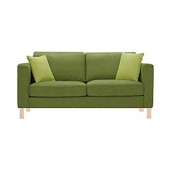 Canoa zöld háromszemélyes kanapé 2 világoszöld párnával - Stella Cadente Maison