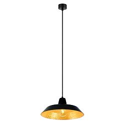 Cinco fekete függőlámpa aranyszínű lámpabelsővel, ⌀ 35 cm - Bulb Attack
