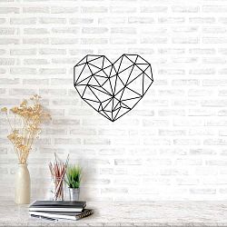 Heart fekete fém fali dekoráció, 47 x 65 cm