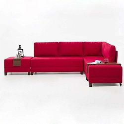 Home Diana piros kinyitható kanapé és 2 áthelyezhető tartó, jobb sarok - Balcab