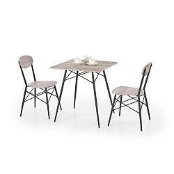 Kabir tölgyfa mintás étkezőasztal szett, 2 székkel - Halmar