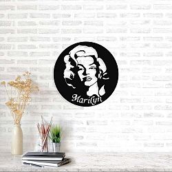 Marilyn Monroe fekete fém fali dekoráció, ⌀ 49 cm