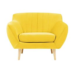 Sardaigne sárga fotel világos lábakkal - Mazzini Sofas