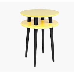 UFO sárga kisasztal fekete lábakkal, Ø 45 cm - Ragaba