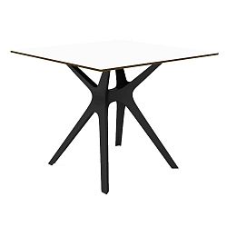 Vela étkezőasztal fekete lábakkal és fehér asztallappal, 90 x 90 cm - Resol