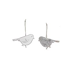 2 darabos kisméretű, fehér, madár formájú függő dekoráció szett, 13 x 8 cm - Ego Dekor