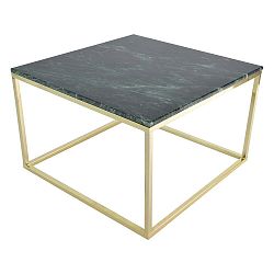 Accent kávézó asztal aranyszínű vázzal és zöld márvány asztallappal - RGE