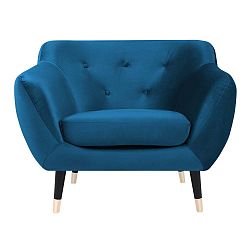 Amelie kék fotel fekete lábakkal - Mazzini Sofas