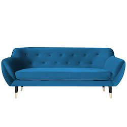 Amelie kék háromszemélyes kanapé fekete lábakkal - Mazzini Sofas