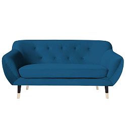 Amelie kék kétszemélyes kanapé fekete lábakkal - Mazzini Sofas