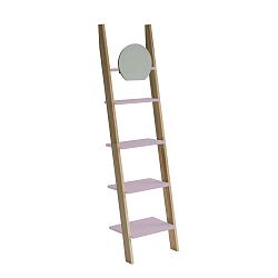 Ashme Ladder halvány rózsaszín létrapolc tükörrel - Ragaba
