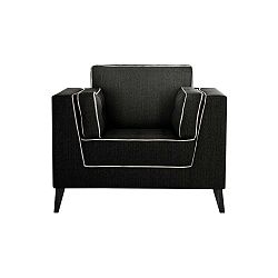 Atalaia Black fekete fotel krémszínű részletekkel - Stella Cadente Maison