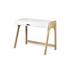 Aura tölgyfamintás íróasztal fehér asztallappal - TemaHome