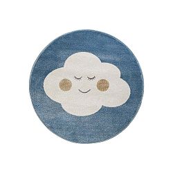 Azure kék, kerek szőnyeg felhő mintával, 80 x 80 cm - KICOTI