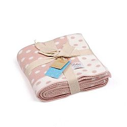 Baby Ecru Dots rózsaszín gyerek takaró, 80 x 110 cm