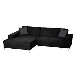 Bellini fekete kihúzható kanapé, bal oldalas - Florenzzi