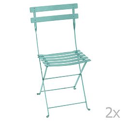 Bistro kék összecsukható fém kerti szék, 2 db - Fermob