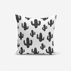 Black White Cactus fekete-fehér pamutkeverék párnahuzat, 45 x 45 cm - Minimalist Cushion Covers