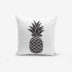 Black White Pineapple fekete-fehér pamutkeverék párnahuzat, 45 x 45 cm - Minimalist Cushion Covers