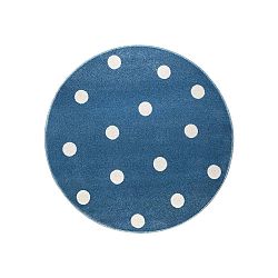 Blue Stars kék, kerek szőnyeg csillag mintával, 80 x 80 cm - KICOTI