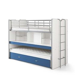 Bonny fehér-kék emeletes ágy polcokkal, 220 x 100 cm - Vipack