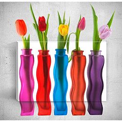 Bottles With Flowers 3D fali kép, 40 x 60 cm - Mosticx