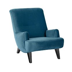 Brandford Suede petróleum kék fotel fekete lábakkal - Max Winzer