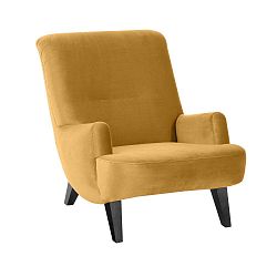 Brandford Suede sárga fotel fekete lábakkal - Max Winzer