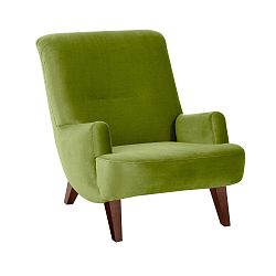 Brandford Suede zöld fotel barna lábakkal - Max Winzer