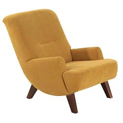 Brandford Velor sárga fotel sötétbarna lábakkal - Max Winzer