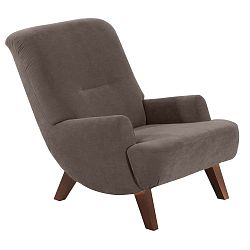 Brandford Velor szürkés-barna fotel sötétbarna lábakkal - Max Winzer