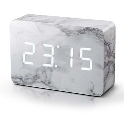 Brick Marble Click Clock márvány színű ébresztőóra fehér LED kijelzővel - Gingko