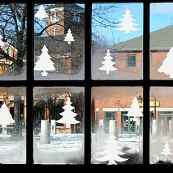 Bright White Christmas Trees elektrosztatikus karácsonyi matrica - Ambiance