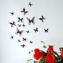 Butterflies Chic fekete 3D falmatrica, 18 darab - Ambiance