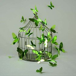 Butterflies Green 3D hatású 12 darabos falmatrica szett - Ambiance