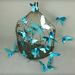Butterflies kék 3D falmatrica, 12 darab - Ambiance
