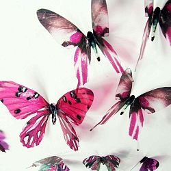 Butterflies rózsaszín 3D hatású 18 darabos falmatrica szett - Ambiance