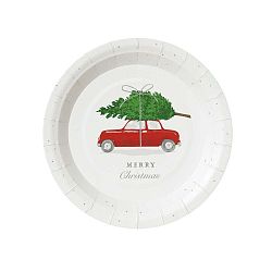 Car and Tree 12 darabos papírtányér szett, ⌀ 18 cm - Talking Tables