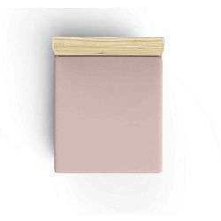 Caresso világos rózsaszín, egyszemélyes, nem gumis pamut lepedő, 90 x 190 cm