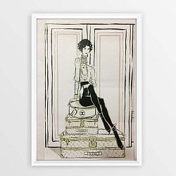 Chanel Suitcases keretezett plakát, 30 x 20 cm - Piacenza Art