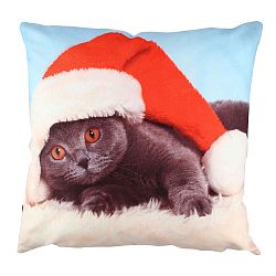 Christmas Cat párna, 43 x 43 cm