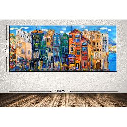 Colorful Houses kép, 140 x 60 cm - Tablo Center