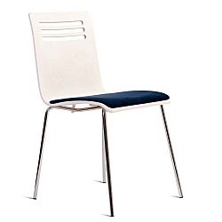 Comfort fehér szék tölgyfa ülőlappal - Charlie Pommier