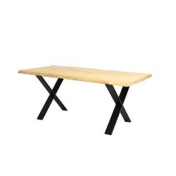 Cross étkezőasztal tölgyfa asztallappal, 180 x 90 cm - Custom Form