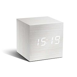 Cube Click Clock fehér ébresztőóra LED kijelzővel - Gingko