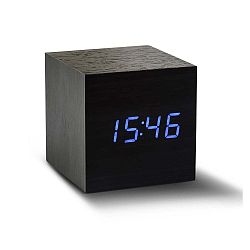 Cube Click Clock fekete ébresztőóra kék LED kijelzővel - Gingko