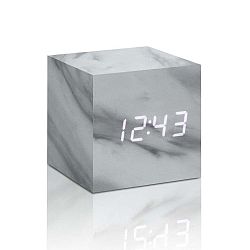 Cube Click Clock márvány ébresztőóra fehér LED kijelzővel - Gingko