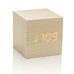 Cube Click Clock világosbarna ébresztőóra sárga LED kijelzővel - Gingko