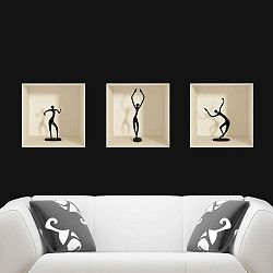 Dancing Figures 3D hatású 3 darabos falmatrica szett - Ambiance